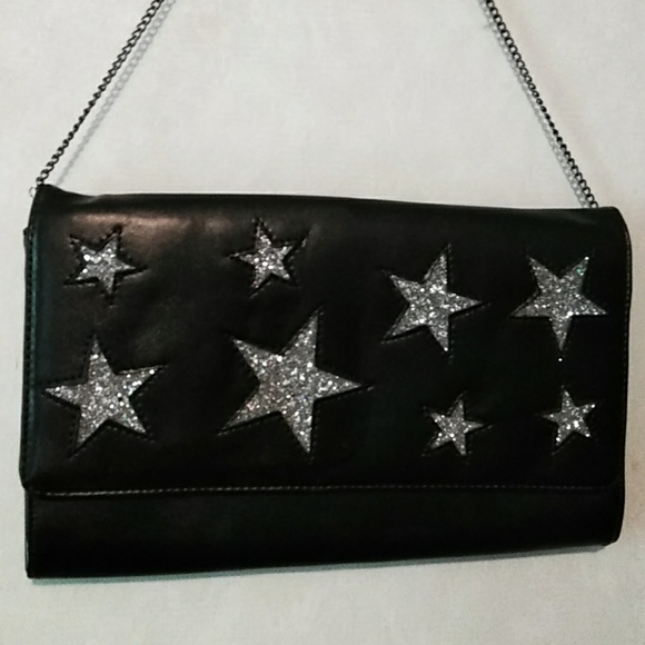 torrid Handbags - Torrid Black Purse Clutch Silver Sparkle Stars